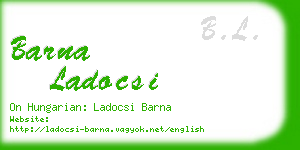 barna ladocsi business card